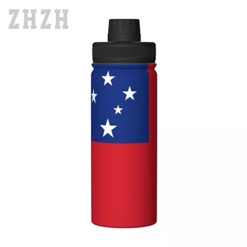 Unisex Športové Vody Fľašu Termosky Samoa Vlajka 304 Nerezovej Ocele Dvojitý-vrstva Izolácie Studenej A Teplej Cestovanie
