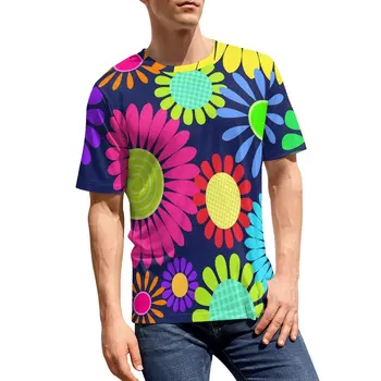 Kvet Power T Shirt Kvetinový Tlač Muž Populárne T-Shirts Pôvodné Vlastné Tričká Krátky Rukáv Y2K Nadrozmerné Oblečenie Darček