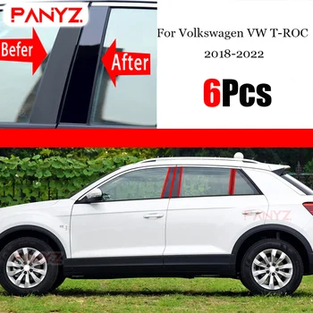 Pre Volkswagen VW T-ROC T ROC 2018 2019 2020 Auto B C Pilieri Uprostred Centrálnej Stĺpec PC Okno Orezania Dekorácie Ochrany Nálepky