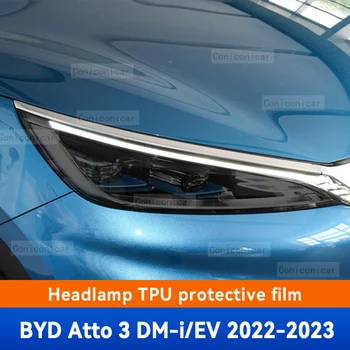 Pre BYD ATTO 3 DM-i EV 2022 2023 Auto Ochranný Kryt Svetlometu Film Predné Svetlo TPU Anti-scratch Svetlomet Odtieň Príslušenstvo