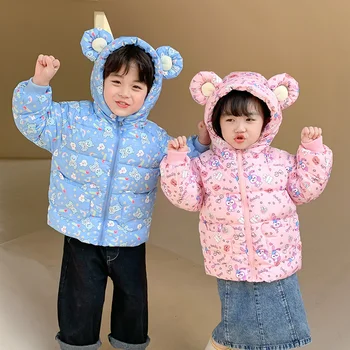 Dievčatá Kabát, Bundu Bavlna Vetrolam Snowsuit 2023 Očarujúce Zimné Jeseň Umelú Kožušinu Outwear detské Oblečenie