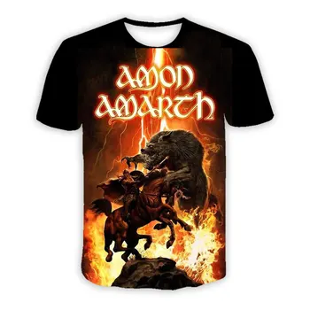 Letné pánske T-shirt Módne Bežné Street Rock Hip-Hopovej Kapely Retro pánske Top 3d Vytlačené Amon Amarth Voľné 6xl pánske T-shirt 2023