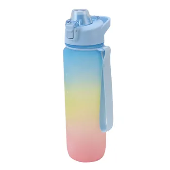 Fľaša na vodu 1000ml Remienok Prenosná Fľaša na Vodu 3 Farby Gradient Ľahký pre Cestovanie