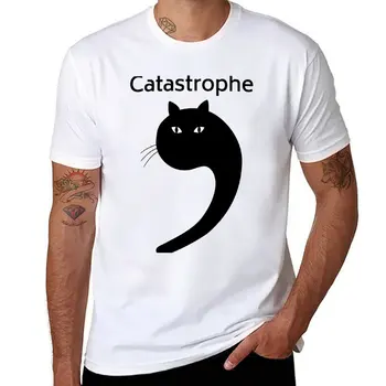 Nová Mačka ako apostrof zábavné typografii katastrofa T-Shirt muž oblečenie estetické oblečenie pánske obyčajný tričká