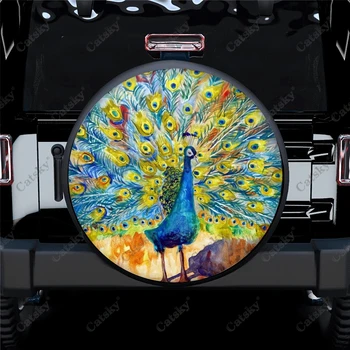 Peacock Tlač Umenie Auto Príslušenstvo, Náhradné Pneumatiky Chrániť Kryt,Univerzálne Vonkajšie Kolesá Pneumatiky Kryt Dekorácie Chránič pre Camper