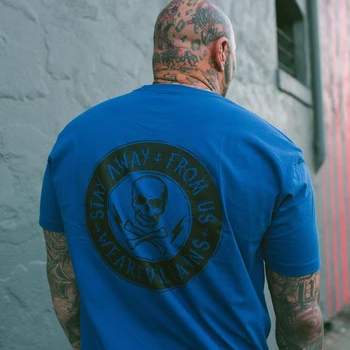 2023 Globálne Hot Predaj Modrý Lebkový pánske T-shirt Voľné Veľké Veľkosti Ulice, Hip-hop Lebka Tetovanie Rock Graffiti Bežné Topy