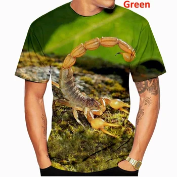 BIANYILONG značky letné T-shirt mužov a žien 3d tlač scorpion okrúhlym výstrihom, krátke rukávy pohodlné top