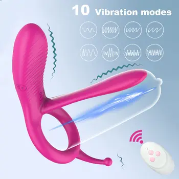 10Frequency Vibrácií Sperma Poistný Krúžok S Bezdrôtové Diaľkové Ovládanie Klitorálny Stimuláciu G-bodu Masáž, Sex Produkt Za Pár