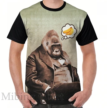Zábavné vytlačiť mužov tričko ženy Topy tee Gorila Moje Sny Grafické T-Shirt O-krku Krátky Rukáv Bežné tshirts