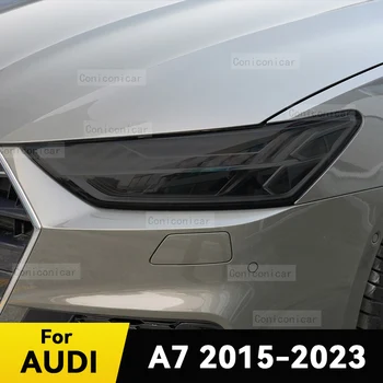Auto Svetlomety Ochranný Film Predných Svetlometov Kryt Údené Black TPU Film Príslušenstvo Nálepka Pre Audi A7 2015-2023 2022
