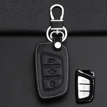 Kožené Auto príveskom, Kryt puzdro pre JAC T50 S2 S3 S4 S5 S7 Smart Key Auto Príslušenstvo Shell Krúžok Chránič S Kľúčom