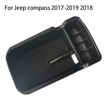 Pre Jeep Compass 2017-2019 2018 Auto Stredovej Konzoly Opierke Úložný Box Organizátor Zásobník Na Príslušenstvo