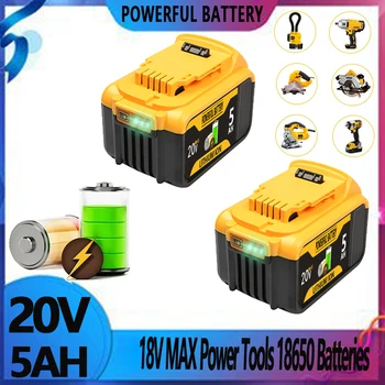 Pre DeWalt 20V 5000mAh Pôvodné 18650 Li-Ion Batérií Pre DeWalt Nabíjateľná náradie Batérie, DCB205 DCB204-2 DCB206