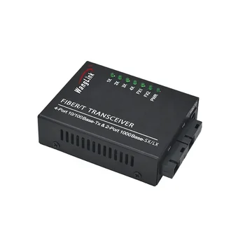 Wanglink Ethernet Vlákniny Prepínač 4*100M RJ45+2*1000Mbps SC Optické Médiá Konvertor Single Mode Fiber Media Konvertor