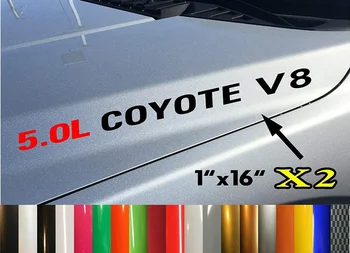Pre Folie 2X 5.0 L Coyote V8 Kapota Nálepky, Nálepky Znak Hodí Ford F150 Mustang Boss
