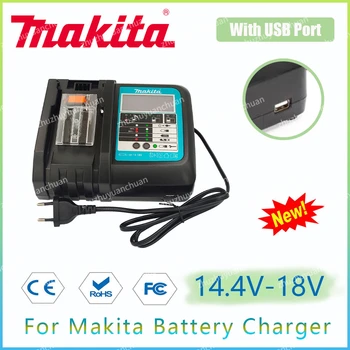 Originál Makita 18V nabíjačka 3A 6A 14,4 V-18V 6AH BL1860 BL1890 nástroj moci nabíjačku USB Zisk 18V s LED displejom