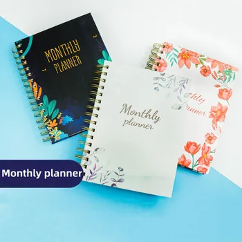Plánovač Mesačný Plán Notebook Kvet Cievka Notebook A5 Plán Knihy Pre študentov Office Knihy