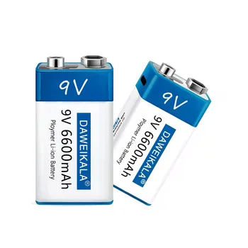 100% Nový 9V USB nabíjateľná Li-Ion batéria 9V 6600mAh je vhodná pre fotoaparát a ďalšie série elektronické výrobky+USB line