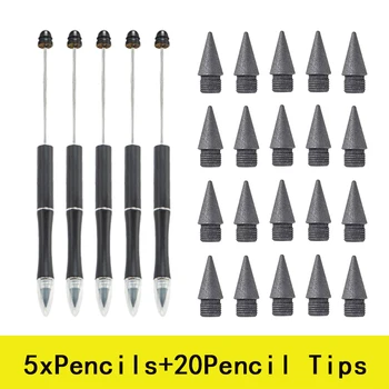 5 ks Ceruzky+ 20Pcs Nahradiť Tipy Večný Ceruzky Inkless Ceruzka Tip Inkless Ceruzka Nibs Večný Ceruzky