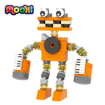MOOXI Môj Spev Tehly Monštrá 82Pcs Zriedkavé Wubboox Cartoon Hudba Hra Akčné Obrázok Modelu stavebným Deti Hračky Pre Deti