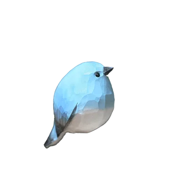 Horský Bluebird Bacuľaté Cvrlikání Drevorezbárstvo Vták Ručné Ploche Dekorácie Domova Vták Figúrky Rozprávková Záhrada