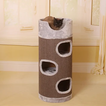 Podpora zábavné sisal koberec mačka scratcher dom na strome