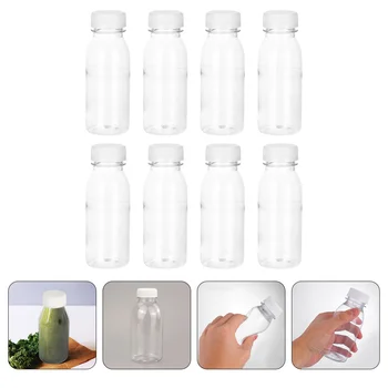 8 Ks Nápoj Fľaša Priehľadný Plastový Kontajner Transparentné Fľaše Jednoduché Mlieko Čaj Fľaša Pet Take-Out Šťavy Poháre Dieťa