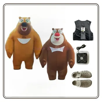 2 M/2,6 M Nafukovacie Medveď Hnedý Kostým Ulici Zábavné Rekvizity Maskot Oblečenie pre Bábiku Cartoon Medveď Vyhovovali detský Favouriate Dary