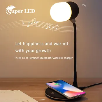 LED Stolná Lampa Bezdrôtové Bluetooth Reproduktor Phoen Plnenie Touch Ovládania Oko Chrániť Štúdia Beroom Vedľa Obchodného Svetlo stolná Lampa