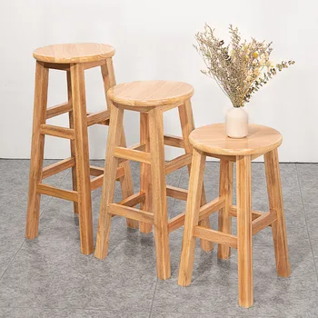 Qa122 masívneho dreva vysokej stolice moderný minimalistický bar stoličky posilnené typ domácnosti retro vysoká stolička z masívu rotujúce bar stoličky