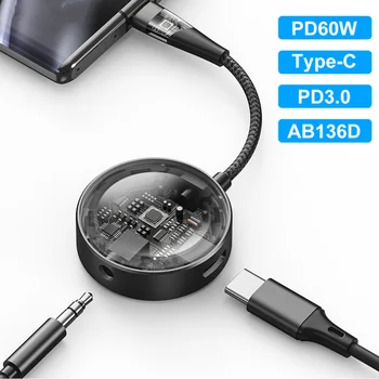 2 v 1 Dokovacej Stanice, USB, C Hub Typu C Audio 3,5 MM pre Macbook Samsung Galaxy Huawei Rozšírenie HUB Údaje Rýchle Nabíjanie