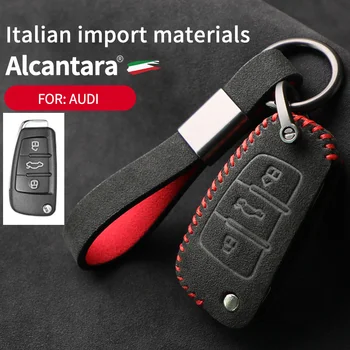 Alcantara semiš auto diaľkové tlačidlo prípade taška Pre Audi A1 A3 8P 8 L A4 A5 B6 B7 A6 A7 C5 C6 4F Q3 Q5 Q7 Q8 S3 S4 S6 R Príslušenstvo