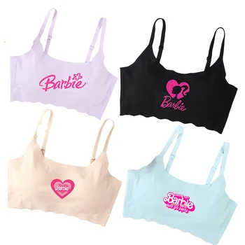 Barbie Pink Dievčatá Bielizeň Kawaii Soft Ice Hodváb Podprsenka pre Ženy Kreslených Princezná Žiadne Stopy Bikini Tube Top Podprsenka Vesta Traky