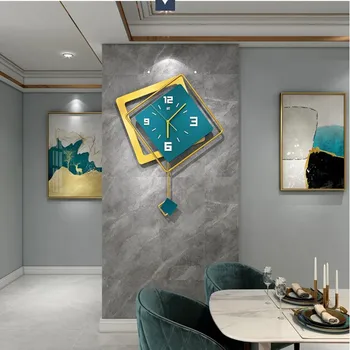 Swing Nástenné Hodiny Svetlo Luxusné Nástenné Hodiny Moderný Dizajn Domova Stlmiť Digitálne Hodinky Domov Obývacia Izba Dekorácie Reloj De Porovnanie