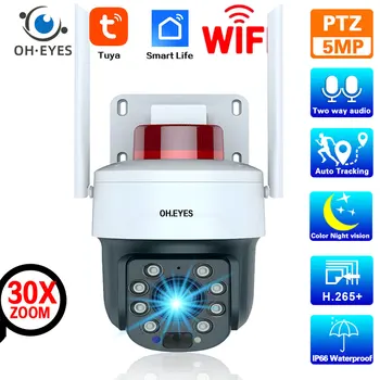 Inteligentný Život 5MP 30X Zoom, Wifi IP Bezpečnostné Kamery Speed Dome Vonkajšie Tuya Auto Tracking PTZ Bezdrôtový CCTV Kamery P2P