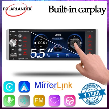 Auto Multimediálny Prehrávač AI Inteligentný Hlasový FM 1 Din Carplay/Android Anto IPS displej Bluetooth 5.5 Palcový pre Toyota BMW Univerzálny