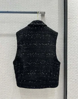 2023 nové módne značky vlny hodváb vesta pletenie pletené outwear s tlačidlo designer pre ženy