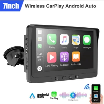 FM Vysielač AUX Auto MP5 Prehrávač, Bezdrôtové pripojenie 7 Palcový Dotykový Displej pre Apple CarPlay Android Auto Auto Handsfree Bluetooth