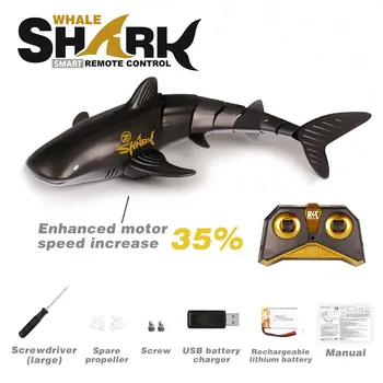 2.4 G RC Simulácia Shark Hračky 4CH Nepremokavé Elektrické Diaľkové Ovládanie Žraloka Loď Bazén Kúpeľňa Deti Hračky Darček