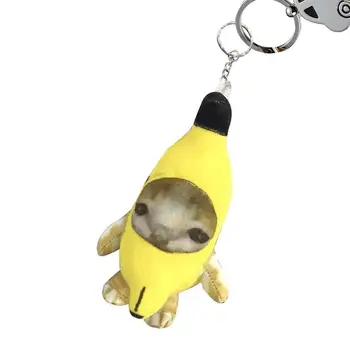 Vtipné Banán Mačka Reťazca Plyšový Prívesok Roztomilý Plač Banán Mačka Keychain Auto Taška Prívesok Keyring Príslušenstvo, Darčeky Pre Spolužiaka