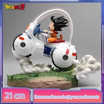 21 cm Dragon Ball Z Anime Obrázok Son Goku Jazdiť na Motorke Syn Gohan Akcie FigurIine Socha Model Bábiky Ornament Hračka Darček