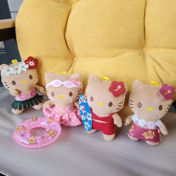 Hello Kitty Mini Plushies Bábiky Havajské Série Pláž, Bazén Kruh Surfovanie Sanrio Kt Mačka Plyšové Hračky Prívesok