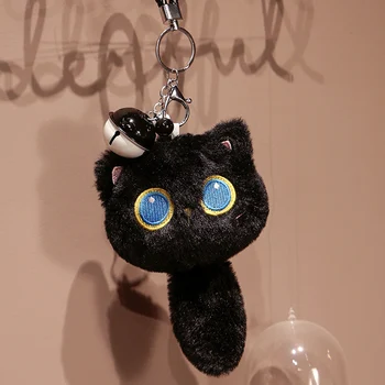 18 cm Kawaii Kolo Kat Plyšový Prívesok Hračky Plyšové zvieratko Black Cat Bábika Mäkké Pluche Obliečky na Vankúš Pre Deti, Dievčatá Vianočný Darček