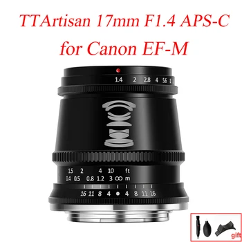 TTArtisan 17 mm F1.4 APS-C Kamery Objektív, Manuálne Zaostrenie MF Wide-Angle pre Canon EF-EOS M M Mount M1 M2 M3 M100 M50 M6 M6II M10 M5