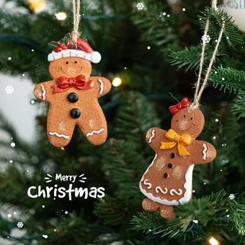 1Pcs Vianočné živice Perník Muž Bábika Vianočný Strom Prívesky Nový Rok Deti Darček Visí Ozdoby, Vianočné Dekorácie pre Domov