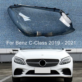 Auto Predné Tienidlo Čiapky Svetlometu Shell Kryt Pre Mercedes-Benz W205 C180 C260L C280 C300 2019 2020 2021 Auto Sklo Objektívu Prípade
