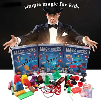 Puzzle Jednoduché Kúzlo Prop Začiatočníkov Magic Kit súprava pre Deti Vzrušujúce Kúzelník Triky Výkon Show s Návod na obsluhu Zábava