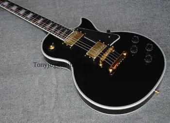 Custom Shop Deluxe Alpine Black Elektrická Gitara Rosewood Hmatníkom s Hmatníkom Záväzné