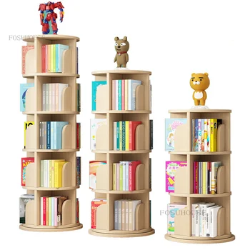 Masívneho Dreva Knižnice pre Obývacia Izba Moderný Minimalistický Otočná Police Domov Kniha úložná Polička Domov Nábytok