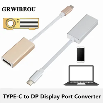 GRWIBEOU USB-C, USB 3.1 TYPU C k DP Display Port Converter Kábel usb Rozbočovač Video AV Kábel, Adaptér pre Macbook Air 12 pre Lenovo